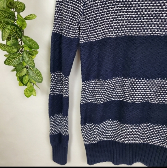 Fossil navy striped knit crewneck sweater - Picture 12 of 14